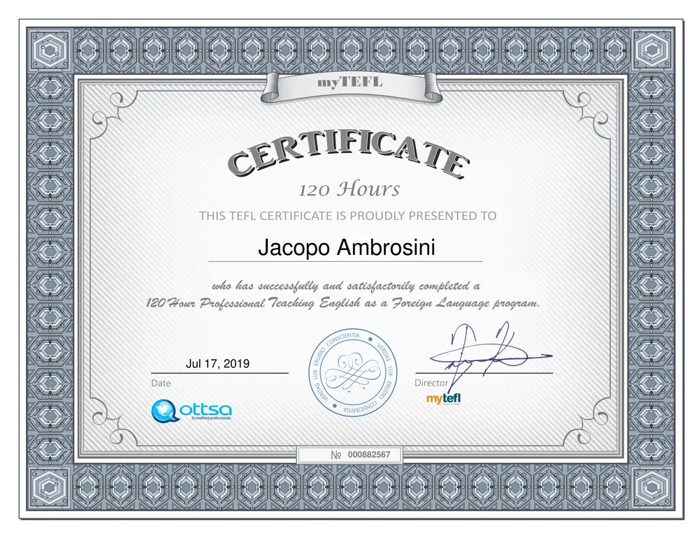 TEFL Certificate — myTEFL 120 Hours